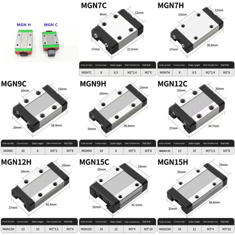 Linear Rail Mgn12H Set - 1 SZTUK MGN7C MGN7H MGN9C MGN9H