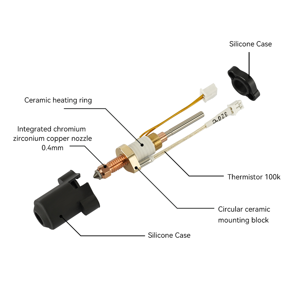 Zestaw ceramicznego bloku grze – High Flow Ceramic Hotend recenzja i cena